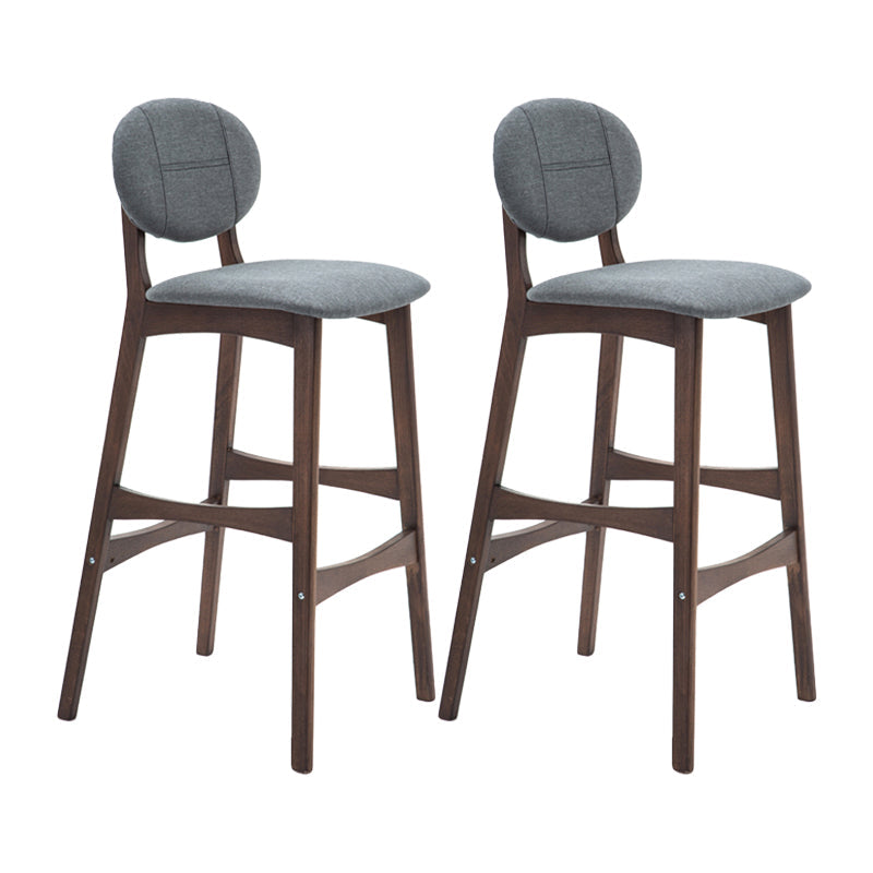 Nordic Wood Low Back Barstool 30" H Indoor Tall Stool with Upholstered for Dining Room Grey Brown 2 Piece Set Clearhalo 'Bar Furniture' 'Bar Stools' 'bar_stools' 'furn' 'furn_bar_stools' 'furniture_bar_stools' 'Kitchen & Dining Furniture' 'kitchen&dining_furn' 'kitchen' 'kitchen_furn' Furniture' 4504082
