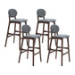 Nordic Wood Low Back Barstool 30" H Indoor Tall Stool with Upholstered for Dining Room Grey Brown 4 Piece Set Clearhalo 'Bar Furniture' 'Bar Stools' 'bar_stools' 'furn' 'furn_bar_stools' 'furniture_bar_stools' 'Kitchen & Dining Furniture' 'kitchen&dining_furn' 'kitchen' 'kitchen_furn' Furniture' 4504083