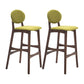 Nordic Wood Low Back Barstool 30" H Indoor Tall Stool with Upholstered for Dining Room Green Brown 2 Piece Set Clearhalo 'Bar Furniture' 'Bar Stools' 'bar_stools' 'furn' 'furn_bar_stools' 'furniture_bar_stools' 'Kitchen & Dining Furniture' 'kitchen&dining_furn' 'kitchen' 'kitchen_furn' Furniture' 4504085