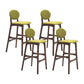 Nordic Wood Low Back Barstool 30" H Indoor Tall Stool with Upholstered for Dining Room Green Brown 4 Piece Set Clearhalo 'Bar Furniture' 'Bar Stools' 'bar_stools' 'furn' 'furn_bar_stools' 'furniture_bar_stools' 'Kitchen & Dining Furniture' 'kitchen&dining_furn' 'kitchen' 'kitchen_furn' Furniture' 4504086