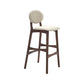 Nordic Wood Low Back Barstool 30" H Indoor Tall Stool with Upholstered for Dining Room Khaki Brown 1 Piece Clearhalo 'Bar Furniture' 'Bar Stools' 'bar_stools' 'furn' 'furn_bar_stools' 'furniture_bar_stools' 'Kitchen & Dining Furniture' 'kitchen&dining_furn' 'kitchen' 'kitchen_furn' Furniture' 4504087