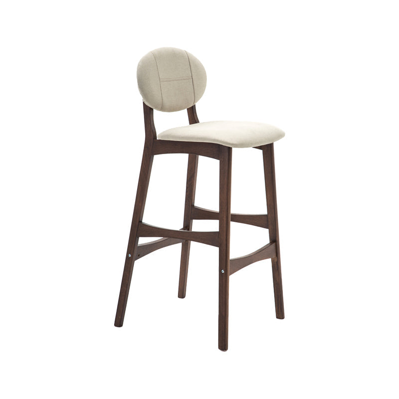 Nordic Wood Low Back Barstool 30" H Indoor Tall Stool with Upholstered for Dining Room Khaki Brown 1 Piece Clearhalo 'Bar Furniture' 'Bar Stools' 'bar_stools' 'furn' 'furn_bar_stools' 'furniture_bar_stools' 'Kitchen & Dining Furniture' 'kitchen&dining_furn' 'kitchen' 'kitchen_furn' Furniture' 4504087