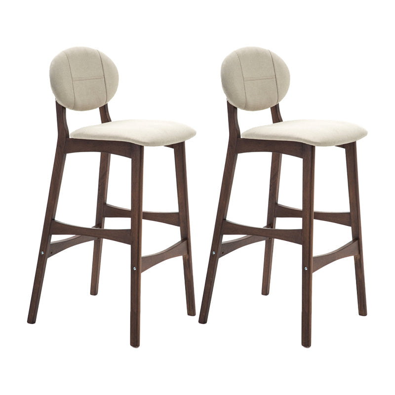Nordic Wood Low Back Barstool 30" H Indoor Tall Stool with Upholstered for Dining Room Khaki Brown 2 Piece Set Clearhalo 'Bar Furniture' 'Bar Stools' 'bar_stools' 'furn' 'furn_bar_stools' 'furniture_bar_stools' 'Kitchen & Dining Furniture' 'kitchen&dining_furn' 'kitchen' 'kitchen_furn' Furniture' 4504088