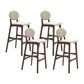 Nordic Wood Low Back Barstool 30" H Indoor Tall Stool with Upholstered for Dining Room Khaki Brown 4 Piece Set Clearhalo 'Bar Furniture' 'Bar Stools' 'bar_stools' 'furn' 'furn_bar_stools' 'furniture_bar_stools' 'Kitchen & Dining Furniture' 'kitchen&dining_furn' 'kitchen' 'kitchen_furn' Furniture' 4504089