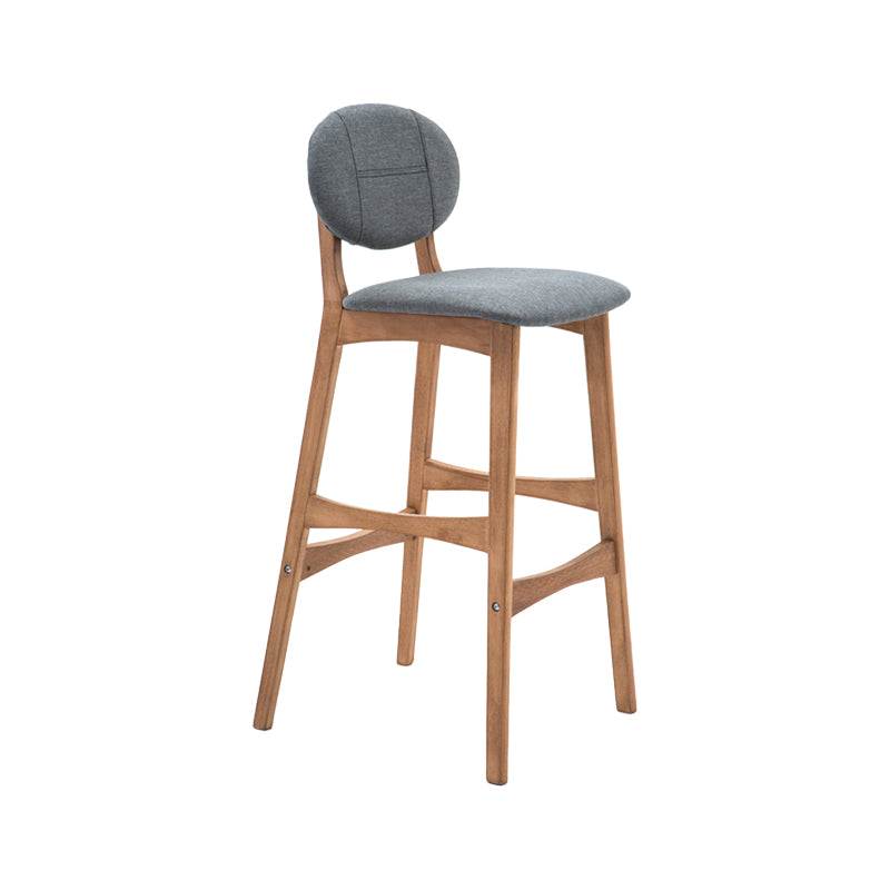 Nordic Wood Low Back Barstool 30" H Indoor Tall Stool with Upholstered for Dining Room Grey Wood 1 Piece Clearhalo 'Bar Furniture' 'Bar Stools' 'bar_stools' 'furn' 'furn_bar_stools' 'furniture_bar_stools' 'Kitchen & Dining Furniture' 'kitchen&dining_furn' 'kitchen' 'kitchen_furn' Furniture' 4504090