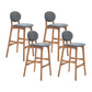 Nordic Wood Low Back Barstool 30" H Indoor Tall Stool with Upholstered for Dining Room Grey Wood 4 Piece Set Clearhalo 'Bar Furniture' 'Bar Stools' 'bar_stools' 'furn' 'furn_bar_stools' 'furniture_bar_stools' 'Kitchen & Dining Furniture' 'kitchen&dining_furn' 'kitchen' 'kitchen_furn' Furniture' 4504092