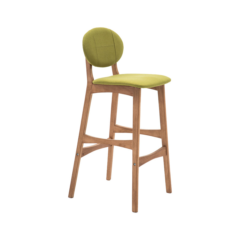 Nordic Wood Low Back Barstool 30" H Indoor Tall Stool with Upholstered for Dining Room Green Wood 1 Piece Clearhalo 'Bar Furniture' 'Bar Stools' 'bar_stools' 'furn' 'furn_bar_stools' 'furniture_bar_stools' 'Kitchen & Dining Furniture' 'kitchen&dining_furn' 'kitchen' 'kitchen_furn' Furniture' 4504096