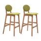 Nordic Wood Low Back Barstool 30" H Indoor Tall Stool with Upholstered for Dining Room Green Wood 2 Piece Set Clearhalo 'Bar Furniture' 'Bar Stools' 'bar_stools' 'furn' 'furn_bar_stools' 'furniture_bar_stools' 'Kitchen & Dining Furniture' 'kitchen&dining_furn' 'kitchen' 'kitchen_furn' Furniture' 4504097