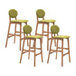 Nordic Wood Low Back Barstool 30" H Indoor Tall Stool with Upholstered for Dining Room Green Wood 4 Piece Set Clearhalo 'Bar Furniture' 'Bar Stools' 'bar_stools' 'furn' 'furn_bar_stools' 'furniture_bar_stools' 'Kitchen & Dining Furniture' 'kitchen&dining_furn' 'kitchen' 'kitchen_furn' Furniture' 4504098