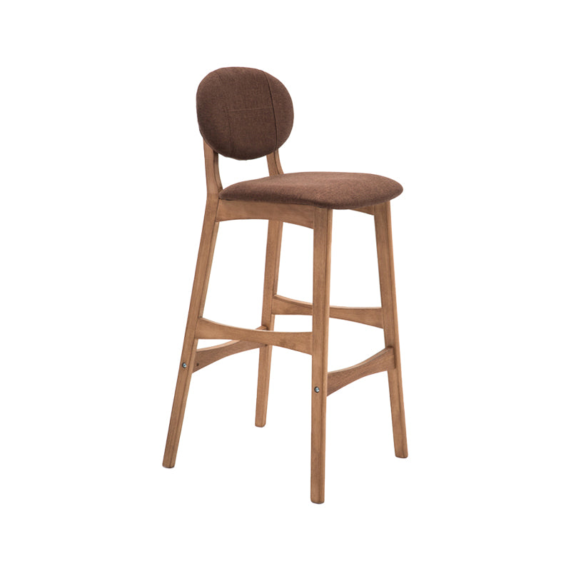 Nordic Wood Low Back Barstool 30" H Indoor Tall Stool with Upholstered for Dining Room Coffee Wood 1 Piece Clearhalo 'Bar Furniture' 'Bar Stools' 'bar_stools' 'furn' 'furn_bar_stools' 'furniture_bar_stools' 'Kitchen & Dining Furniture' 'kitchen&dining_furn' 'kitchen' 'kitchen_furn' Furniture' 4504099