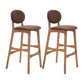 Nordic Wood Low Back Barstool 30" H Indoor Tall Stool with Upholstered for Dining Room Coffee Wood 2 Piece Set Clearhalo 'Bar Furniture' 'Bar Stools' 'bar_stools' 'furn' 'furn_bar_stools' 'furniture_bar_stools' 'Kitchen & Dining Furniture' 'kitchen&dining_furn' 'kitchen' 'kitchen_furn' Furniture' 4504100