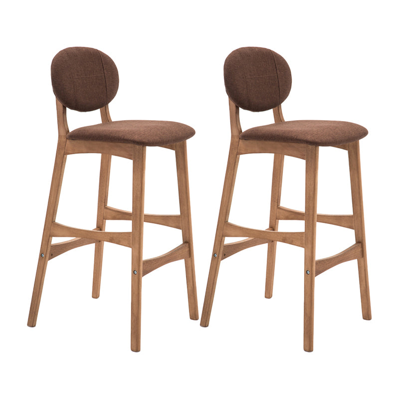 Nordic Wood Low Back Barstool 30" H Indoor Tall Stool with Upholstered for Dining Room Coffee Wood 2 Piece Set Clearhalo 'Bar Furniture' 'Bar Stools' 'bar_stools' 'furn' 'furn_bar_stools' 'furniture_bar_stools' 'Kitchen & Dining Furniture' 'kitchen&dining_furn' 'kitchen' 'kitchen_furn' Furniture' 4504100
