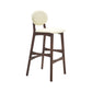 Nordic Wood Low Back Barstool 30" H Indoor Tall Stool with Upholstered for Dining Room Off-White Brown 1 Piece Clearhalo 'Bar Furniture' 'Bar Stools' 'bar_stools' 'furn' 'furn_bar_stools' 'furniture_bar_stools' 'Kitchen & Dining Furniture' 'kitchen&dining_furn' 'kitchen' 'kitchen_furn' Furniture' 4504102
