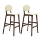 Nordic Wood Low Back Barstool 30" H Indoor Tall Stool with Upholstered for Dining Room Off-White Brown 2 Piece Set Clearhalo 'Bar Furniture' 'Bar Stools' 'bar_stools' 'furn' 'furn_bar_stools' 'furniture_bar_stools' 'Kitchen & Dining Furniture' 'kitchen&dining_furn' 'kitchen' 'kitchen_furn' Furniture' 4504103