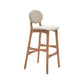 Nordic Wood Low Back Barstool 30" H Indoor Tall Stool with Upholstered for Dining Room Khaki Wood 1 Piece Clearhalo 'Bar Furniture' 'Bar Stools' 'bar_stools' 'furn' 'furn_bar_stools' 'furniture_bar_stools' 'Kitchen & Dining Furniture' 'kitchen&dining_furn' 'kitchen' 'kitchen_furn' Furniture' 4504105