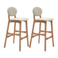 Nordic Wood Low Back Barstool 30" H Indoor Tall Stool with Upholstered for Dining Room Khaki Wood 2 Piece Set Clearhalo 'Bar Furniture' 'Bar Stools' 'bar_stools' 'furn' 'furn_bar_stools' 'furniture_bar_stools' 'Kitchen & Dining Furniture' 'kitchen&dining_furn' 'kitchen' 'kitchen_furn' Furniture' 4504106
