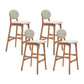 Nordic Wood Low Back Barstool 30" H Indoor Tall Stool with Upholstered for Dining Room Khaki Wood 4 Piece Set Clearhalo 'Bar Furniture' 'Bar Stools' 'bar_stools' 'furn' 'furn_bar_stools' 'furniture_bar_stools' 'Kitchen & Dining Furniture' 'kitchen&dining_furn' 'kitchen' 'kitchen_furn' Furniture' 4504107