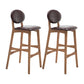 Nordic Wood Low Back Barstool 30" H Indoor Tall Stool with Upholstered for Dining Room Brown Wood 2 Piece Set Clearhalo 'Bar Furniture' 'Bar Stools' 'bar_stools' 'furn' 'furn_bar_stools' 'furniture_bar_stools' 'Kitchen & Dining Furniture' 'kitchen&dining_furn' 'kitchen' 'kitchen_furn' Furniture' 4504109