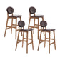 Nordic Wood Low Back Barstool 30" H Indoor Tall Stool with Upholstered for Dining Room Brown Wood 4 Piece Set Clearhalo 'Bar Furniture' 'Bar Stools' 'bar_stools' 'furn' 'furn_bar_stools' 'furniture_bar_stools' 'Kitchen & Dining Furniture' 'kitchen&dining_furn' 'kitchen' 'kitchen_furn' Furniture' 4504110