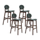 Nordic Wood Low Back Barstool 30" H Indoor Tall Stool with Upholstered for Dining Room Blackish Green Brown 4 Piece Set Clearhalo 'Bar Furniture' 'Bar Stools' 'bar_stools' 'furn' 'furn_bar_stools' 'furniture_bar_stools' 'Kitchen & Dining Furniture' 'kitchen&dining_furn' 'kitchen' 'kitchen_furn' Furniture' 4504113