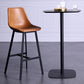 Industrial Metal Low Back Barstool Simple Indoor Tall Stool with Leather Seat Clearhalo 'Bar Furniture' 'Bar Stools' 'bar_stools' 'furn' 'furn_bar_stools' 'furniture_bar_stools' 'Kitchen & Dining Furniture' 'kitchen&dining_furn' 'kitchen' 'kitchen_furn' Furniture' 4504120