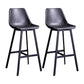 Industrial Metal Low Back Barstool Simple Indoor Tall Stool with Leather Seat Black 2 Piece Set Clearhalo 'Bar Furniture' 'Bar Stools' 'bar_stools' 'furn' 'furn_bar_stools' 'furniture_bar_stools' 'Kitchen & Dining Furniture' 'kitchen&dining_furn' 'kitchen' 'kitchen_furn' Furniture' 4504141