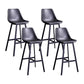 Industrial Metal Low Back Barstool Simple Indoor Tall Stool with Leather Seat Black 4 Piece Set Clearhalo 'Bar Furniture' 'Bar Stools' 'bar_stools' 'furn' 'furn_bar_stools' 'furniture_bar_stools' 'Kitchen & Dining Furniture' 'kitchen&dining_furn' 'kitchen' 'kitchen_furn' Furniture' 4504142