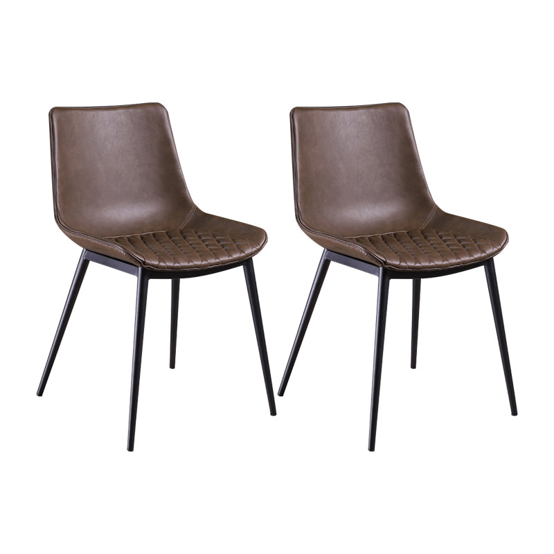 Industrial Metal Low Back Barstool Simple Indoor Tall Stool with Leather Seat Khaki 2 Piece Set Short Stool(18"H) Clearhalo 'Bar Furniture' 'Bar Stools' 'bar_stools' 'furn' 'furn_bar_stools' 'furniture_bar_stools' 'Kitchen & Dining Furniture' 'kitchen&dining_furn' 'kitchen' 'kitchen_furn' Furniture' 4504144