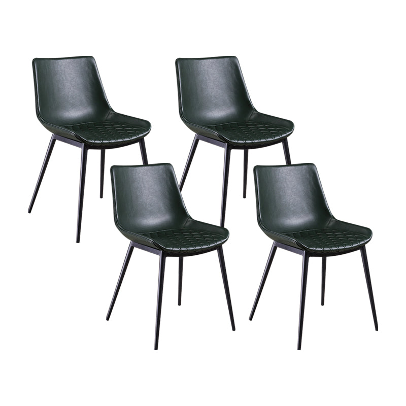 Industrial Metal Low Back Barstool Simple Indoor Tall Stool with Leather Seat 4 Piece Set Short Stool(18"H) Clearhalo 'Bar Furniture' 'Bar Stools' 'bar_stools' 'furn' 'furn_bar_stools' 'furniture_bar_stools' 'Kitchen & Dining Furniture' 'kitchen&dining_furn' 'kitchen' 'kitchen_furn' Furniture' 4504150