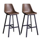 Industrial Metal Low Back Barstool Simple Indoor Tall Stool with Leather Seat Khaki 2 Piece Set Clearhalo 'Bar Furniture' 'Bar Stools' 'bar_stools' 'furn' 'furn_bar_stools' 'furniture_bar_stools' 'Kitchen & Dining Furniture' 'kitchen&dining_furn' 'kitchen' 'kitchen_furn' Furniture' 4504152