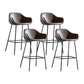 Industrial Iron Low Back Barstool Simple Indoor Tall Stool with Leather Seat Coffee 4 Piece Set Bar Stool(30"H) Clearhalo 'Bar Furniture' 'Bar Stools' 'bar_stools' 'furn' 'furn_bar_stools' 'furniture_bar_stools' 'Kitchen & Dining Furniture' 'kitchen&dining_furn' 'kitchen' 'kitchen_furn' Furniture' 4504168