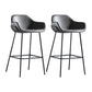 Industrial Iron Low Back Barstool Simple Indoor Tall Stool with Leather Seat Grey 2 Piece Set Bar Stool(30"H) Clearhalo 'Bar Furniture' 'Bar Stools' 'bar_stools' 'furn' 'furn_bar_stools' 'furniture_bar_stools' 'Kitchen & Dining Furniture' 'kitchen&dining_furn' 'kitchen' 'kitchen_furn' Furniture' 4504171