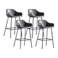 Industrial Iron Low Back Barstool Simple Indoor Tall Stool with Leather Seat Grey 4 Piece Set Bar Stool(30"H) Clearhalo 'Bar Furniture' 'Bar Stools' 'bar_stools' 'furn' 'furn_bar_stools' 'furniture_bar_stools' 'Kitchen & Dining Furniture' 'kitchen&dining_furn' 'kitchen' 'kitchen_furn' Furniture' 4504173