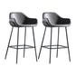 Industrial Iron Low Back Barstool Simple Indoor Tall Stool with Leather Seat Grey 2 Piece Set Counter Stool(26"H) Clearhalo 'Bar Furniture' 'Bar Stools' 'bar_stools' 'furn' 'furn_bar_stools' 'furniture_bar_stools' 'Kitchen & Dining Furniture' 'kitchen&dining_furn' 'kitchen' 'kitchen_furn' Furniture' 4504178