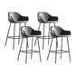 Industrial Iron Low Back Barstool Simple Indoor Tall Stool with Leather Seat Grey 4 Piece Set Counter Stool(26"H) Clearhalo 'Bar Furniture' 'Bar Stools' 'bar_stools' 'furn' 'furn_bar_stools' 'furniture_bar_stools' 'Kitchen & Dining Furniture' 'kitchen&dining_furn' 'kitchen' 'kitchen_furn' Furniture' 4504179