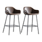 Industrial Iron Low Back Barstool Simple Indoor Tall Stool with Leather Seat Coffee 2 Piece Set Counter Stool(26"H) Clearhalo 'Bar Furniture' 'Bar Stools' 'bar_stools' 'furn' 'furn_bar_stools' 'furniture_bar_stools' 'Kitchen & Dining Furniture' 'kitchen&dining_furn' 'kitchen' 'kitchen_furn' Furniture' 4504183