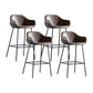 Industrial Iron Low Back Barstool Simple Indoor Tall Stool with Leather Seat Coffee 4 Piece Set Counter Stool(26"H) Clearhalo 'Bar Furniture' 'Bar Stools' 'bar_stools' 'furn' 'furn_bar_stools' 'furniture_bar_stools' 'Kitchen & Dining Furniture' 'kitchen&dining_furn' 'kitchen' 'kitchen_furn' Furniture' 4504185