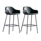 Industrial Iron Low Back Barstool Simple Indoor Tall Stool with Leather Seat Blackish Green 2 Piece Set Bar Stool(30"H) Clearhalo 'Bar Furniture' 'Bar Stools' 'bar_stools' 'furn' 'furn_bar_stools' 'furniture_bar_stools' 'Kitchen & Dining Furniture' 'kitchen&dining_furn' 'kitchen' 'kitchen_furn' Furniture' 4504188