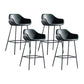 Industrial Iron Low Back Barstool Simple Indoor Tall Stool with Leather Seat Blackish Green 4 Piece Set Bar Stool(30"H) Clearhalo 'Bar Furniture' 'Bar Stools' 'bar_stools' 'furn' 'furn_bar_stools' 'furniture_bar_stools' 'Kitchen & Dining Furniture' 'kitchen&dining_furn' 'kitchen' 'kitchen_furn' Furniture' 4504189