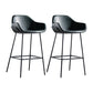 Industrial Iron Low Back Barstool Simple Indoor Tall Stool with Leather Seat Blackish Green 2 Piece Set Counter Stool(26"H) Clearhalo 'Bar Furniture' 'Bar Stools' 'bar_stools' 'furn' 'furn_bar_stools' 'furniture_bar_stools' 'Kitchen & Dining Furniture' 'kitchen&dining_furn' 'kitchen' 'kitchen_furn' Furniture' 4504191