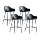 Industrial Iron Low Back Barstool Simple Indoor Tall Stool with Leather Seat Blackish Green 4 Piece Set Counter Stool(26"H) Clearhalo 'Bar Furniture' 'Bar Stools' 'bar_stools' 'furn' 'furn_bar_stools' 'furniture_bar_stools' 'Kitchen & Dining Furniture' 'kitchen&dining_furn' 'kitchen' 'kitchen_furn' Furniture' 4504192