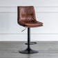 Nordic Indoor Simple Barstool Low Back Iron Tall Stool with Leather Seat Brown 1 Piece Bar Stool(31"H) Clearhalo 'Bar Furniture' 'Bar Stools' 'bar_stools' 'furn' 'furn_bar_stools' 'furniture_bar_stools' 'Kitchen & Dining Furniture' 'kitchen&dining_furn' 'kitchen' 'kitchen_furn' Furniture' 4504199