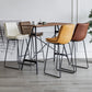 Nordic Indoor Simple Barstool Low Back Iron Tall Stool with Leather Seat Clearhalo 'Bar Furniture' 'Bar Stools' 'bar_stools' 'furn' 'furn_bar_stools' 'furniture_bar_stools' 'Kitchen & Dining Furniture' 'kitchen&dining_furn' 'kitchen' 'kitchen_furn' Furniture' 4504205