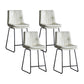 Nordic Indoor Simple Barstool Low Back Iron Tall Stool with Leather Seat White 4 Piece Set Counter Stool (24"H) Clearhalo 'Bar Furniture' 'Bar Stools' 'bar_stools' 'furn' 'furn_bar_stools' 'furniture_bar_stools' 'Kitchen & Dining Furniture' 'kitchen&dining_furn' 'kitchen' 'kitchen_furn' Furniture' 4504215