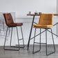 Nordic Indoor Simple Barstool Low Back Iron Tall Stool with Leather Seat Clearhalo 'Bar Furniture' 'Bar Stools' 'bar_stools' 'furn' 'furn_bar_stools' 'furniture_bar_stools' 'Kitchen & Dining Furniture' 'kitchen&dining_furn' 'kitchen' 'kitchen_furn' Furniture' 4504222