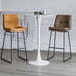 Nordic Indoor Simple Barstool Low Back Iron Tall Stool with Leather Seat Clearhalo 'Bar Furniture' 'Bar Stools' 'bar_stools' 'furn' 'furn_bar_stools' 'furniture_bar_stools' 'Kitchen & Dining Furniture' 'kitchen&dining_furn' 'kitchen' 'kitchen_furn' Furniture' 4504225