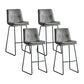 Nordic Indoor Simple Barstool Low Back Iron Tall Stool with Leather Seat Grey 4 Piece Set Bar Stool(30"H) Clearhalo 'Bar Furniture' 'Bar Stools' 'bar_stools' 'furn' 'furn_bar_stools' 'furniture_bar_stools' 'Kitchen & Dining Furniture' 'kitchen&dining_furn' 'kitchen' 'kitchen_furn' Furniture' 4504239