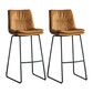 Nordic Indoor Simple Barstool Low Back Iron Tall Stool with Leather Seat Orange 2 Piece Set Bar Stool(30"H) Clearhalo 'Bar Furniture' 'Bar Stools' 'bar_stools' 'furn' 'furn_bar_stools' 'furniture_bar_stools' 'Kitchen & Dining Furniture' 'kitchen&dining_furn' 'kitchen' 'kitchen_furn' Furniture' 4504253