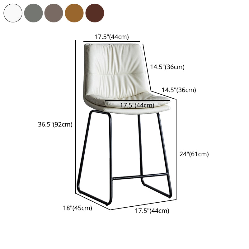 Nordic Indoor Simple Barstool Low Back Iron Tall Stool with Leather Seat Clearhalo 'Bar Furniture' 'Bar Stools' 'bar_stools' 'furn' 'furn_bar_stools' 'furniture_bar_stools' 'Kitchen & Dining Furniture' 'kitchen&dining_furn' 'kitchen' 'kitchen_furn' Furniture' 4504258