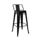Industrial Style Armless Barstool Iron Counter Stools with Pedal for Coffee Shop Black 1 Piece Clearhalo 'Bar Furniture' 'Bar Stools' 'bar_stools' 'furn' 'furn_bar_stools' 'furniture_bar_stools' 'Kitchen & Dining Furniture' 'kitchen&dining_furn' 'kitchen' 'kitchen_furn' Furniture' 4504262